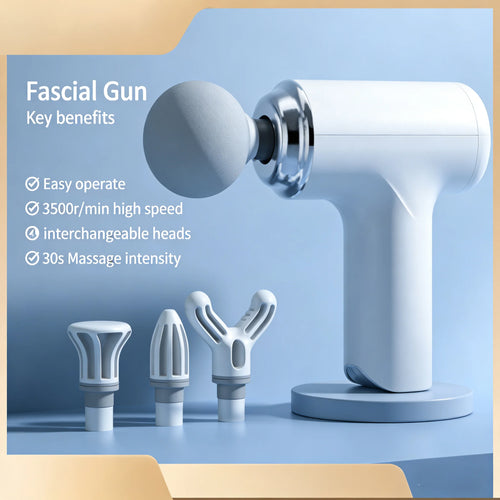 Portable Massage Gun with 4 Interchangeable Heads & LED Display - Full Body Percussion Massager for Deep Muscle Relaxation